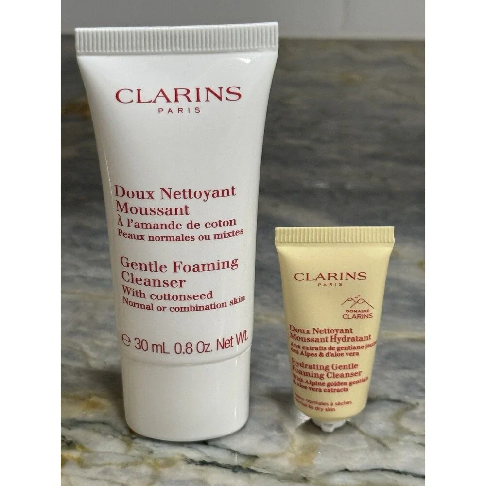 Clarins Gentle Foaming Cleanser Cottonseed 30mL 0.8oz + 5mL‎ Sample Set New